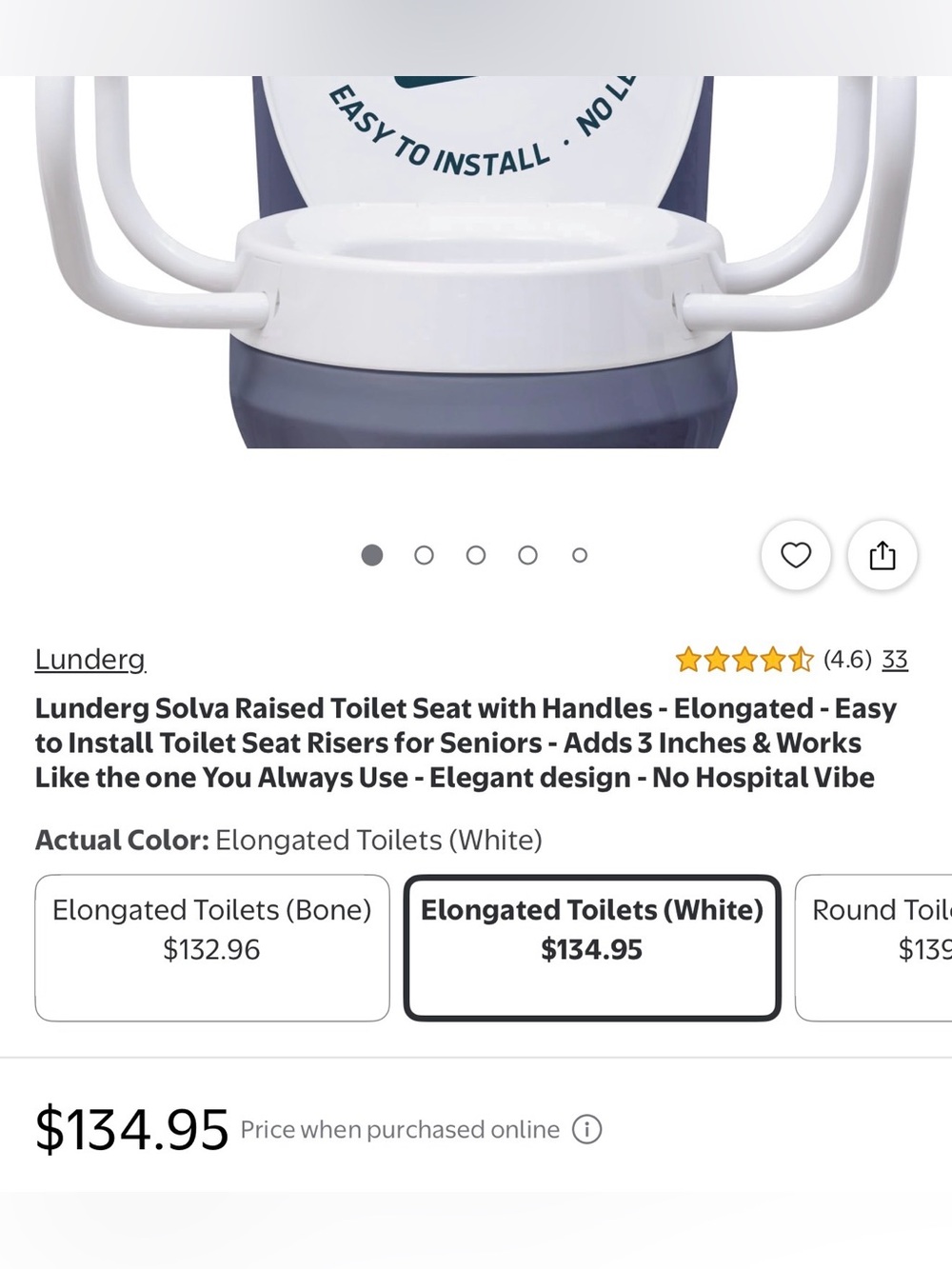 NEW Raised Toilet Seat with Handles Elongated